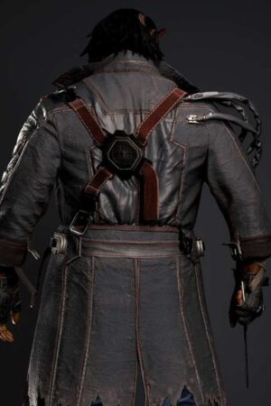 Placide Cyberpunk 2077 Brown Leather Coat.