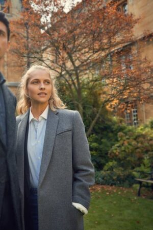 Teresa Palmer A Discovery Of Witches Grey Coat.