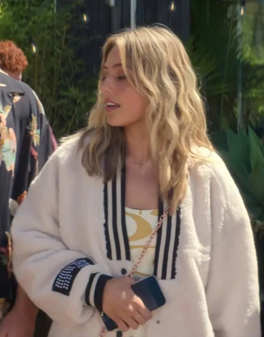 Wren Radic Series Surviving Summer S02 Annabel Wolfe White Sherpa Varsity Jacket Wren Radic Series Surviving Summer S02 Annabel Wolfe White Sherpa Varsity Jacket