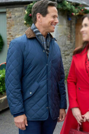 A Merry Scottish Christmas Scott Wolf Blue Quilted Puffer Jacket.