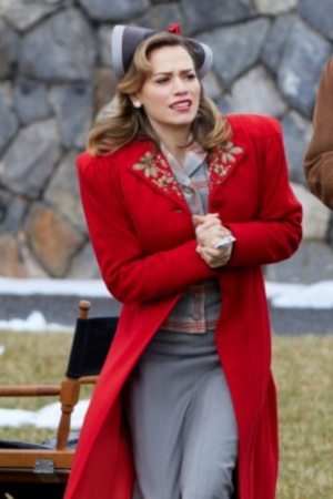 Bethany Joy Lenz A Biltmore Christmas 2023 Lucy Hardgrove Red Coat.
