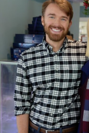 Chandler Massey Mystic Christmas 2023 Tv Movie Sawyer Checkered Shirt.