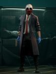 Famous Game Payday 3 Wolf Ulf Black Long Trench Coat.