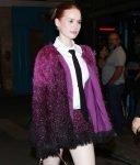 Madelaine Petsch Purple Faux Fur Jacket.