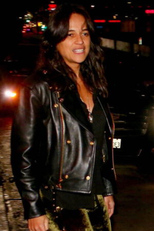 Michelle Rodriguez Crop Black Biker Jacket