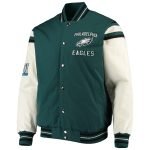 Philadelphia Eagles Green And White Full-snap Varsity Jacket.
