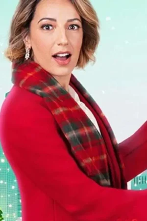Renee Take Me Back For Christmas 2023 Vanessa Lengies Red Trench Coat.