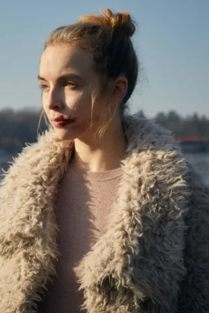 Villanelle Tv Series Killing Eve Jodie Comer Faux Shearling Jacket