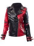 Wwe Toni Storm Black & Red Studded Biker Leather Jacket.