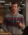 Eric Parsons Film A World Record Christmas 2023 Lucas Bryant Grey Hoodie.