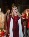 Lori Jo Film Everything Christmas 2023 Cindy Busby Maroon Trench Coat.