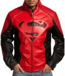 Superman Smallville Tom Welling Red And Black Leather Jacket