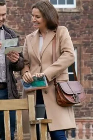 A Scottish Love Scheme Erica Durance Brown Wool Coat.