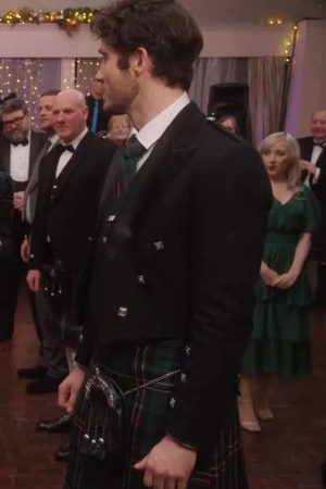 Alex Glenrothes Film Christmas In Scotland 2023 Dominic Watters Black Cropped Blazer.