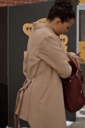Amy Bell Film Christmas Of Yes 2023 Michele Weaver Trench Coat.