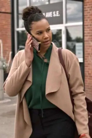 Amy Bell Film Christmas Of Yes 2023 Michele Weaver Trench Coat