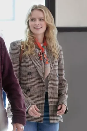 Andrea Brooks A Lifelong Love 2023 Movie Annika Plaid Tweed Blazer Coat