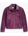 Buy Frankie Jonas Claim To Fame S01 Purple Suede Leather Jacket.