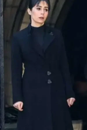 Cristin Milioti The Penguin 2024 Sofia Falcone Black Wool Coat