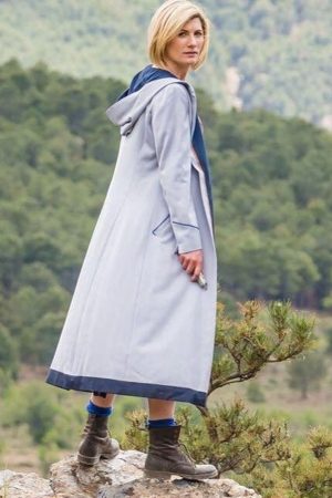 Doctor Who 13th Doctor Jodie Whittaker Long Grey Trench Coat.