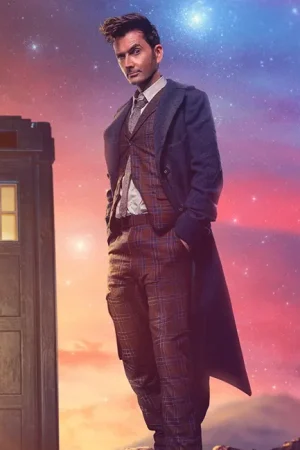 Doctor Who S14 Episode 01 The Star Beast David Tennant Black Wool Trench Coat.
