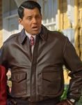 Jack Huston Film A Biltmore Christmas 2023 Kristoffer Polaha Brown Leather Jacket