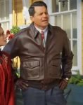 Jack Huston Film A Biltmore Christmas 2023 Kristoffer Polaha Brown Leather Jacket.