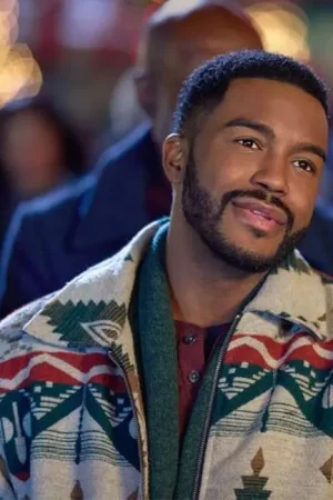 Jaime M. Callica Christmas With A Kiss Movie 2023 Fletcher Printed Jacket.