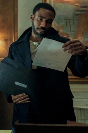John Smith Series Mr & Mrs Smith 2024 Donald Glover Black Peacoat