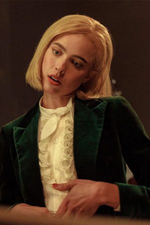 Margaret Qualley Sanctuary 2023 Rebecca Velvet Suit