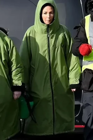 Michelle Keegan Brassic Season 05 Tv Series 2023 Erin Croft Green Long Coat.
