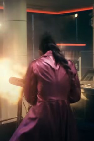 Verona Parker Film The Beekeeper 2024 Emmy Raver Lampman Leather Coat.