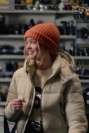 Abby Walker Series Fool Me Once 2024 Danya Griver Cropped Hooded Puffer Jacket.