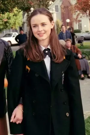 Alexis Bledel Gilmore Girls S03 Rory Gilmore Black Wool Coat