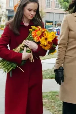 Alexis Bledel Gilmore Girls S05 Rory Gilmore Red Wool Long Coat.