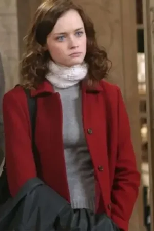 Alexis Bledel Gilmore Girls S05 Rory Gilmore Red Wool Long Coat