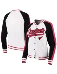 Arizona Cardinals White And Black Varsity Jacket With Patches