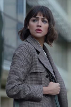 Auggie-Salazar-Series-3-Body-Problem-2024-Eiza-Gonzalez-Plaid-Coat