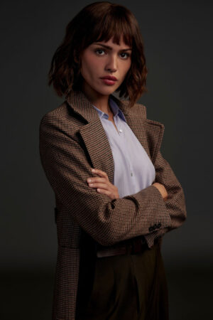 Auggie Salazar Series 3 Body Problem 2024 Eiza Gonzalez Plaid Coat