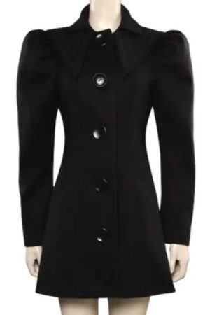 Bella Baxter Poor Things 2023 Emma Stone Black Wool Coat.
