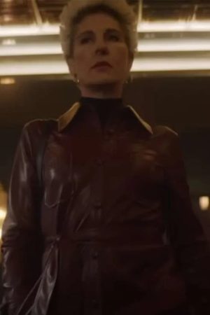 Cecilia Logan Tv Series Sexy Beast 2024 Tamsin Greig Leather Coat.