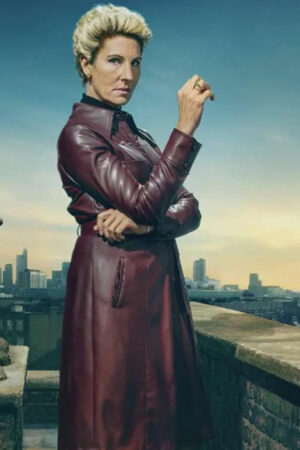 Cecilia Logan Tv Series Sexy Beast 2024 Tamsin Greig Leather Coat
