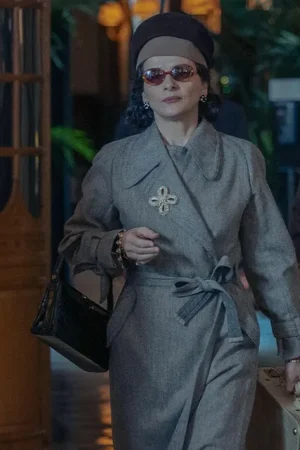 Juliette Binoche The New Look Tv Series 2024 Coco Chanel Grey Trench Coat