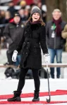Kate Middleton Sweden Black Fur Belted Trench Coat.