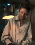 Maya Stern Series Fool Me Once 2024 Michelle Keegan White Half Zip Sweater