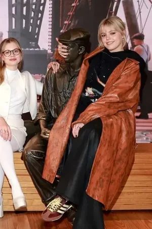 Regina George Mean Girls Movie Event 2024 Reneé Rapp Brown Leather Trench Coat.