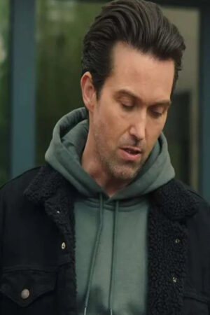 Shane Tessier Series Fool Me Once 2024 Emmett J Scanlan Black Shearling Jacket.