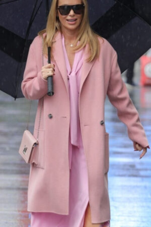 Amanda Holden Wool Long Pink Coat