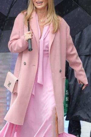 Amanda Holden Wool Long Pink Coat.