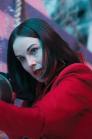 Boy-Kills-World-2024-Michelle-Dockery-Red-Blazer
